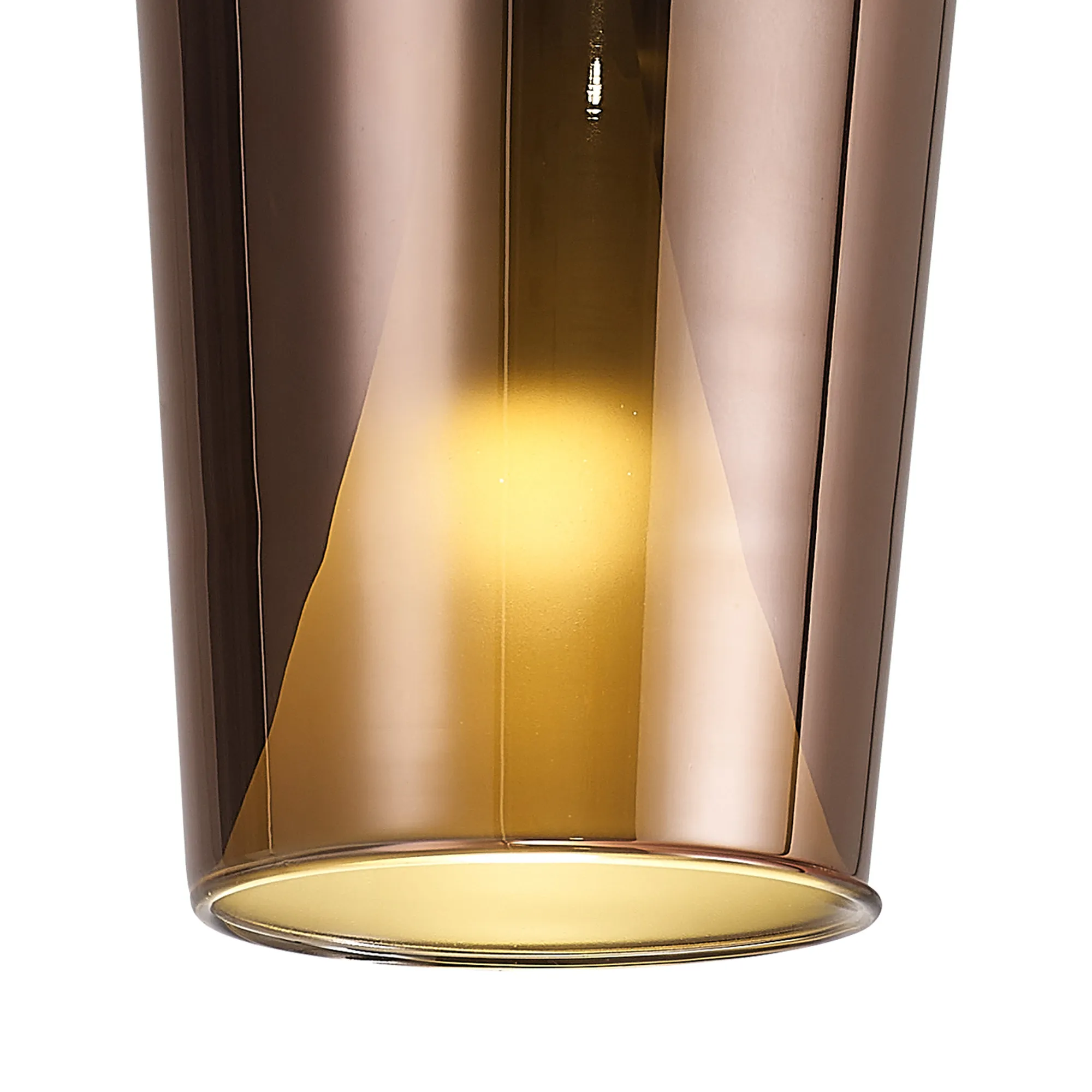 Elsa Assembly Pendant (WITHOUT PLATE) Champagne Glass Shade 1 Light Copper Glass M8251  Mantra Elsa Bespoke